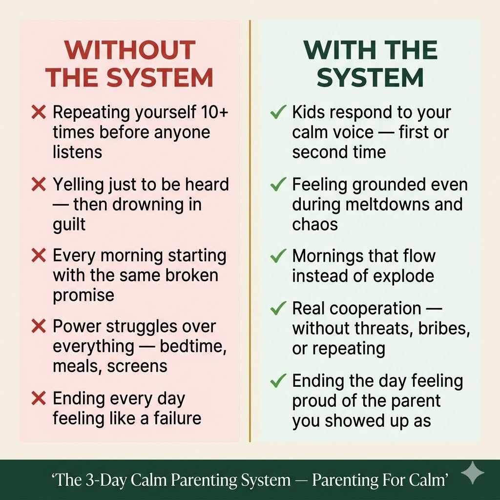 The 3-Day Calm Parenting System — Stop Yelling, Start Connecting